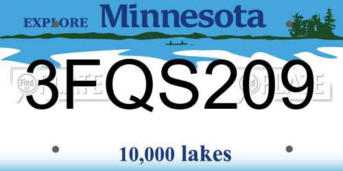 3FQS209 Minnesota License Plate