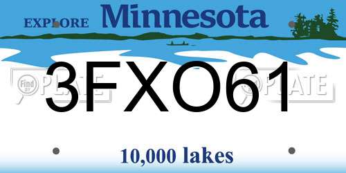 3FXO61 Minnesota License Plate