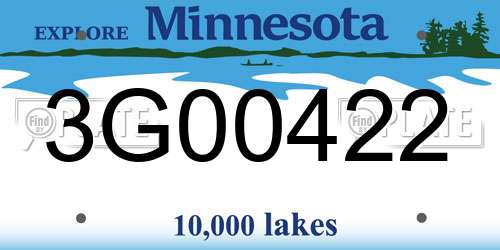 3G00422 Minnesota License Plate