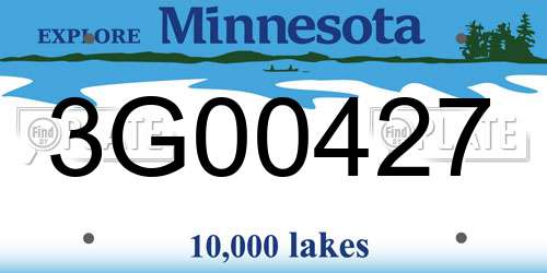 3G00427 Minnesota License Plate