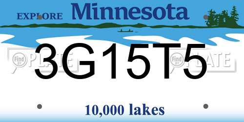 3G15T5 Minnesota License Plate