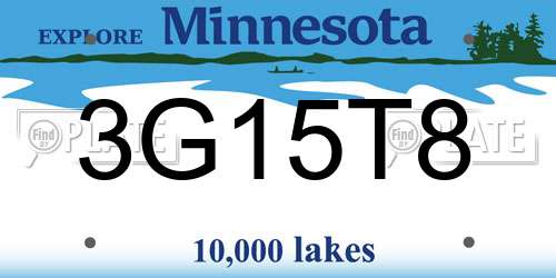 3G15T8 Minnesota License Plate