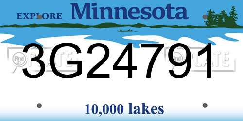 3G24791 Minnesota License Plate