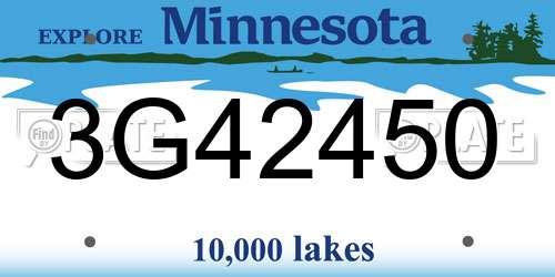 3G42450 Minnesota License Plate