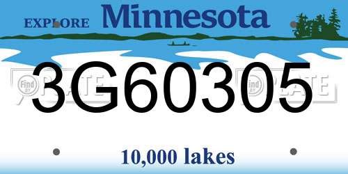 3G60305 Minnesota License Plate