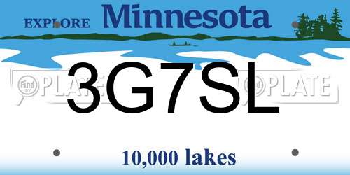 3G7SL Minnesota License Plate