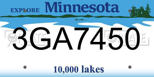 3GA7450 Minnesota License Plate