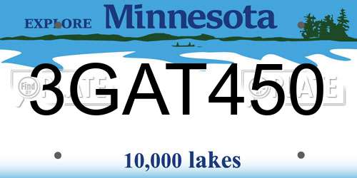 3GAT450 Minnesota License Plate