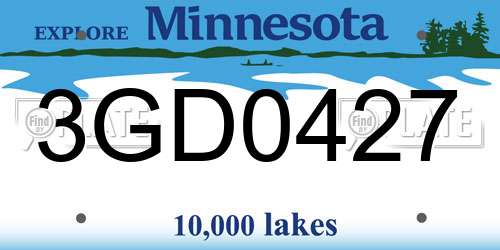 3GD0427 Minnesota License Plate