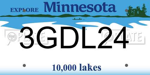 3GDL24 Minnesota License Plate