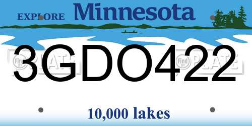 3GDO422 Minnesota License Plate