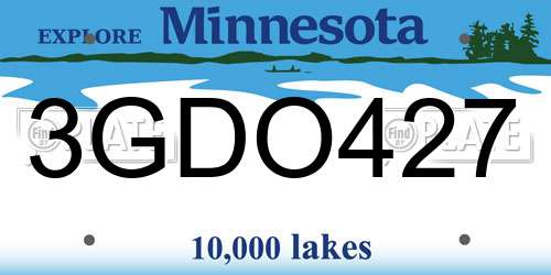 3GDO427 Minnesota License Plate