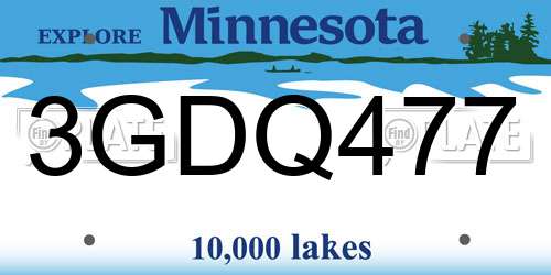 3GDQ477 Minnesota License Plate