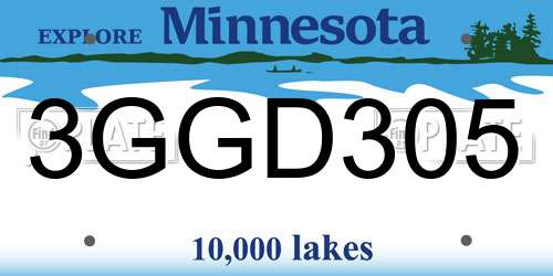 3GGD305 Minnesota License Plate