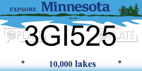 3GI525 Minnesota License Plate