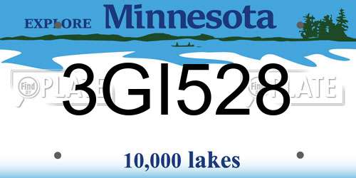 3GI528 Minnesota License Plate