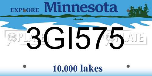 3GI575 Minnesota License Plate