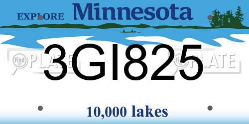 3GI825 Minnesota License Plate