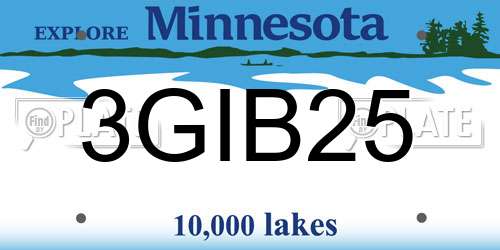 3GIB25 Minnesota License Plate