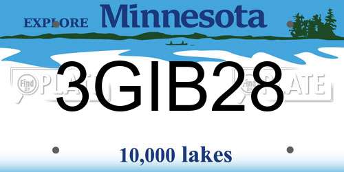 3GIB28 Minnesota License Plate