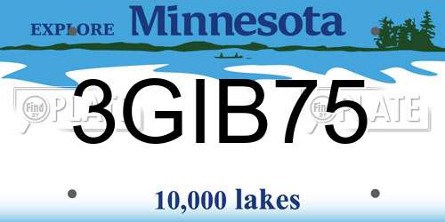 3GIB75 Minnesota License Plate