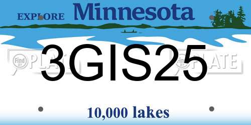 3GIS25 Minnesota License Plate