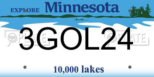 3GOL24 Minnesota License Plate