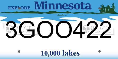3GOO422 Minnesota License Plate