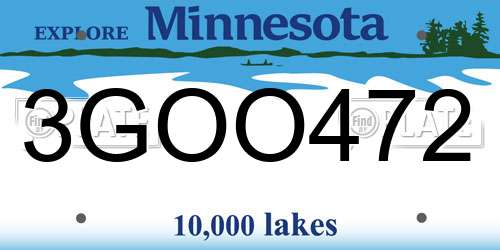 3GOO472 Minnesota License Plate