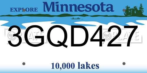 3GQD427 Minnesota License Plate