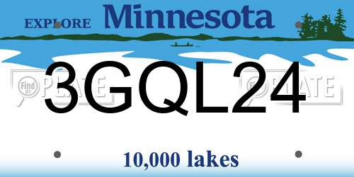 3GQL24 Minnesota License Plate