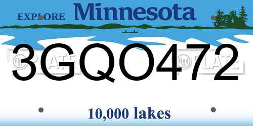 3GQO472 Minnesota License Plate