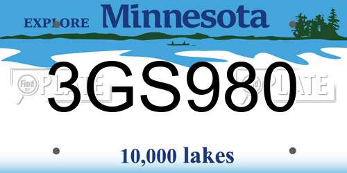 3GS980 Minnesota License Plate