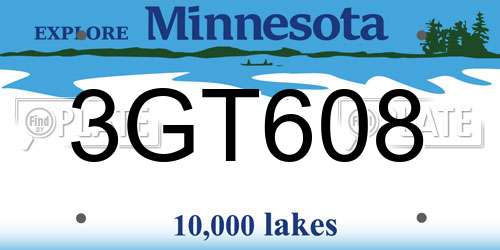 3GT608 Minnesota License Plate