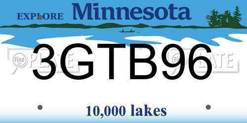 3GTB96 Minnesota License Plate