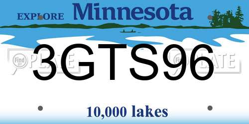 3GTS96 Minnesota License Plate