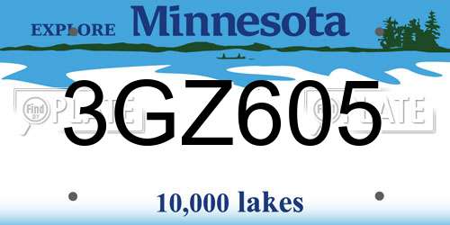 3GZ605 Minnesota License Plate