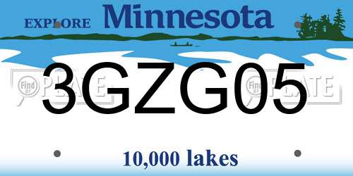 3GZG05 Minnesota License Plate