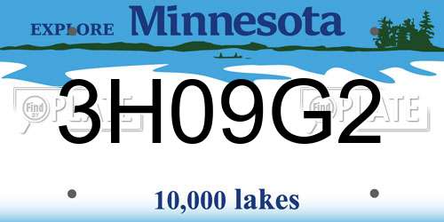 3H09G2 Minnesota License Plate