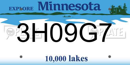 3H09G7 Minnesota License Plate