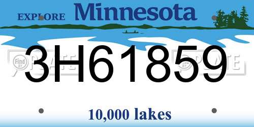 3H61859 Minnesota License Plate