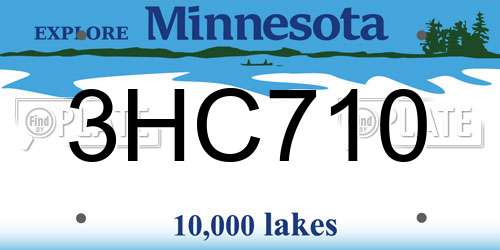3HC710 Minnesota License Plate