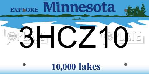 3HCZ10 Minnesota License Plate