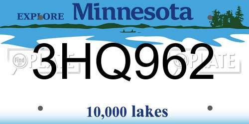 3HQ962 Minnesota License Plate