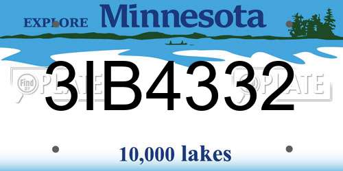 3IB4332 Minnesota License Plate