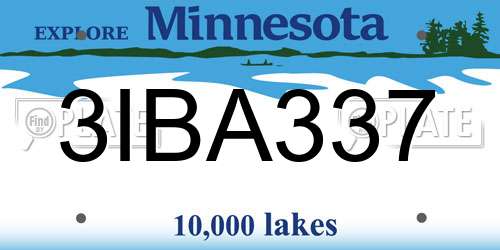 3IBA337 Minnesota License Plate