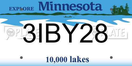3IBY28 Minnesota License Plate