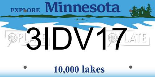 3IDV17 Minnesota License Plate