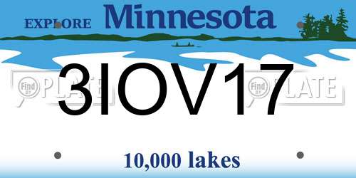 3IOV17 Minnesota License Plate
