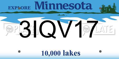 3IQV17 Minnesota License Plate